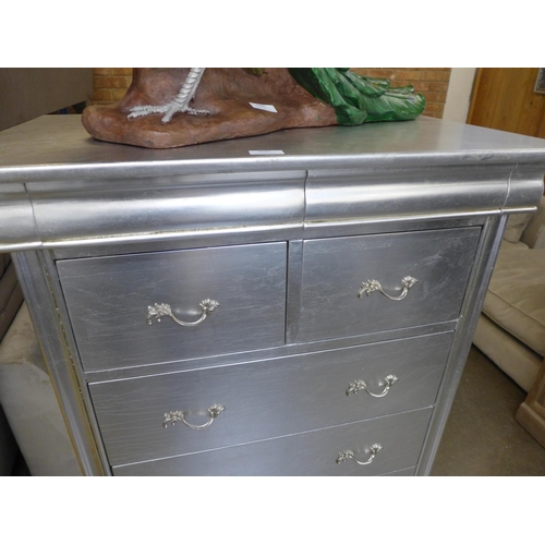 1555 - A Willis and Gambier silver painted two over four French style chest