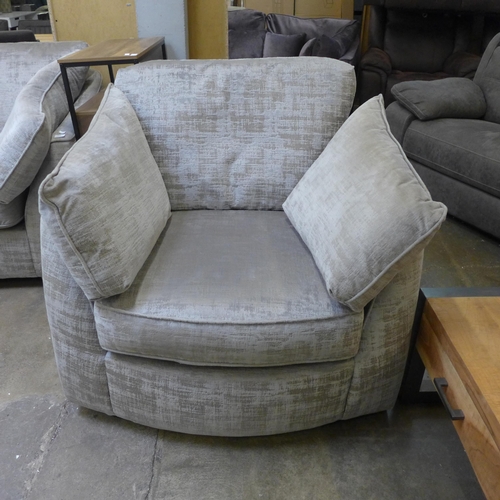 1560 - A Barker and Stonehouse Halley mink woodland upholstered swivel loveseat