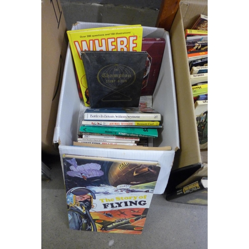 1160 - Three boxes of books, military, antiques and collectables, magazines, etc. **PLEASE NOTE THIS LOT IS... 