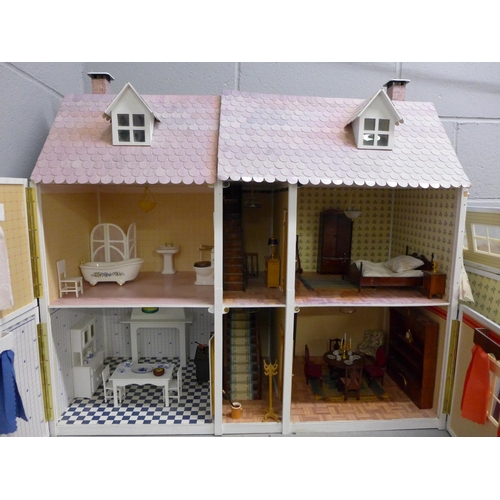 1164 - A dolls house and a quantity of furniture and accessories **PLEASE NOTE THIS LOT IS NOT ELIGIBLE FOR... 