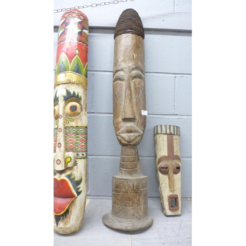 1170 - Three carved African masks **PLEASE NOTE THIS LOT IS NOT ELIGIBLE FOR POSTING AND PACKING**