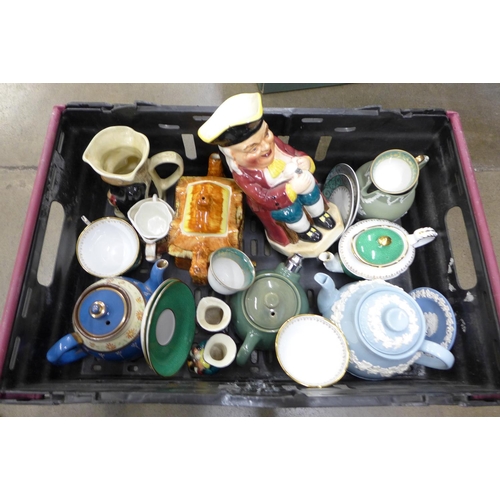 1185 - A collection of mixed china, teapots and Toby jugs including Limoges and Wedgwood **PLEASE NOTE THIS... 