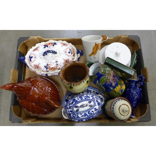 1189 - A collection of mixed china, including cheese dish and vases **PLEASE NOTE THIS LOT IS NOT ELIGIBLE ... 