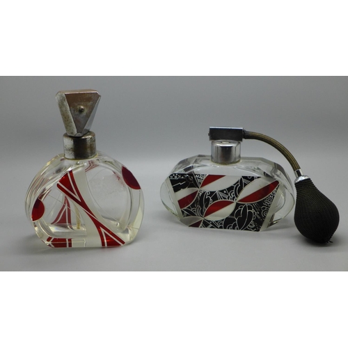 681 - Two Art Deco scent bottles