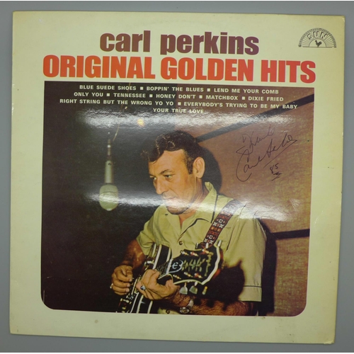 703 - Rock n Roll; a Carl Perkins signed LP