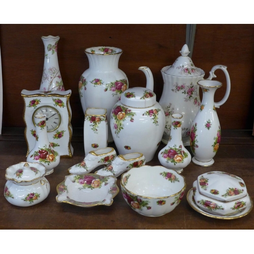 706 - A collection of Royal Albert Old Country Roses china, vases, lidded pots, trinkets, etc., a Royal Al... 