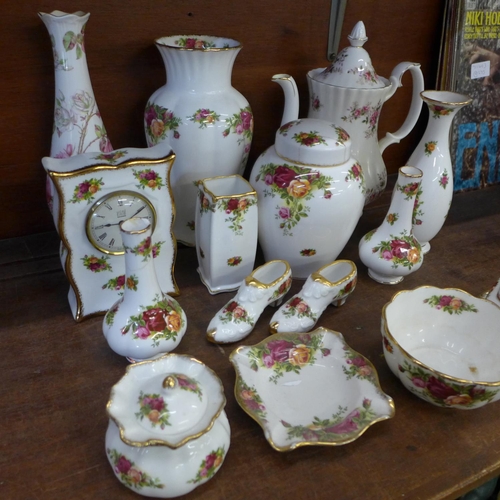 706 - A collection of Royal Albert Old Country Roses china, vases, lidded pots, trinkets, etc., a Royal Al... 