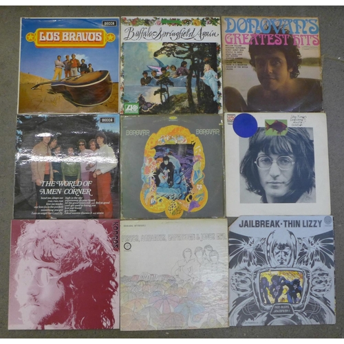 711 - Eleven 1960s and early 1970s LP records, Los Bravos, Buffalo Springfield, Amen Corner, Donovan, John... 