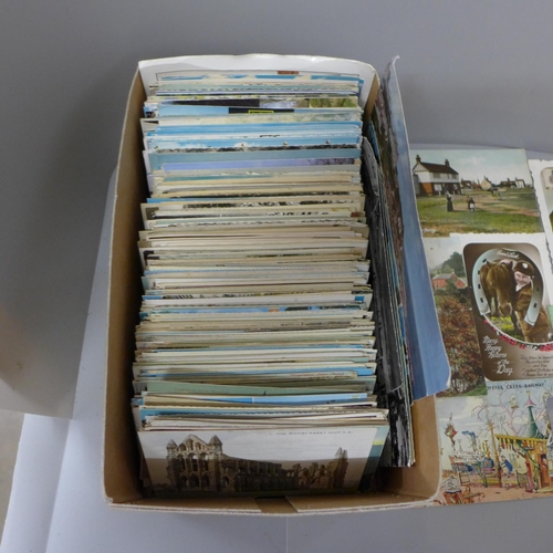 723 - Postcards; a box of postcards, vintage to modern collection