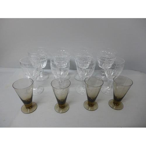 735 - Two x4 Stuart crystal glasses and four other glasses