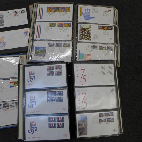 753 - Stamps; four albums of Netherlands first day covers