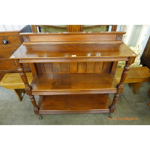 109 - A Victorian mahogany three tier buffet