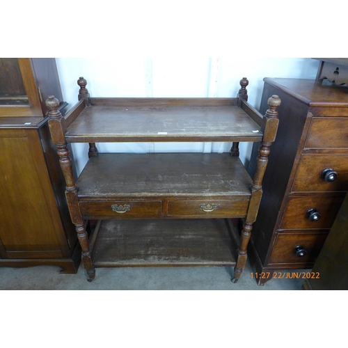 117 - A Victorian mahogany three tier buffet