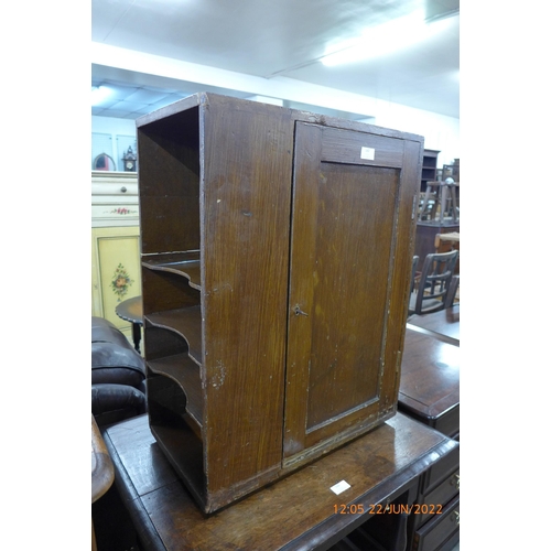 162 - A Victorian painted beech table top stationary cabinet