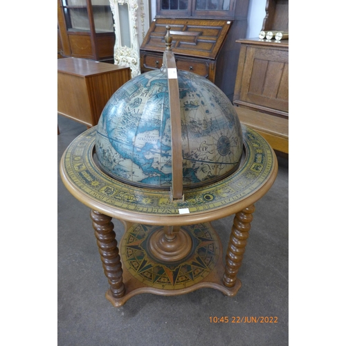 65 - A terrestrial globe cocktail cabinet/trolley