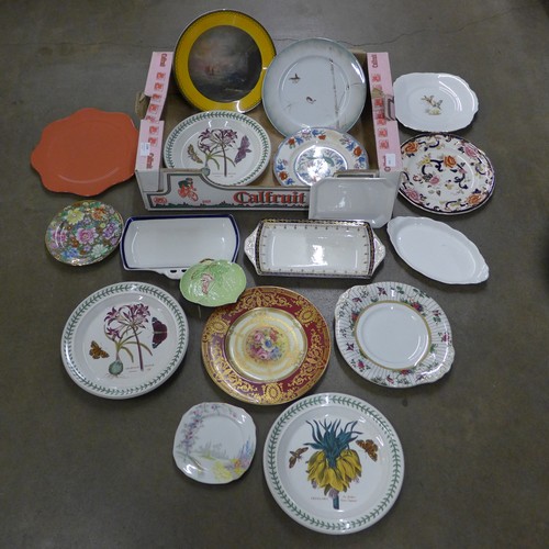 1184 - A collection of china plates including Portmeirion, Royal Worcester and Staffordshire **PLEASE NOTE ... 