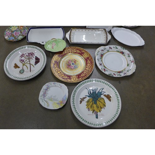 1184 - A collection of china plates including Portmeirion, Royal Worcester and Staffordshire **PLEASE NOTE ... 