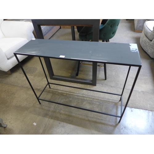 1696 - An industrial style grey topped console table