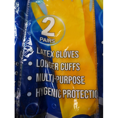 3083 - Lot of yellow household latex gloves