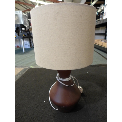 3113 - Brown table lamp with cream shade