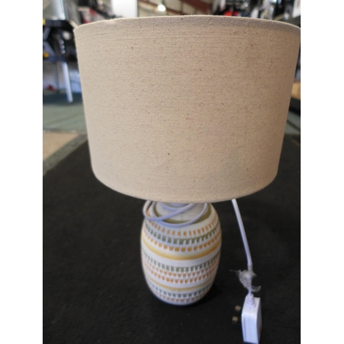 3114 - Multi-coloured table lamp with cream shade