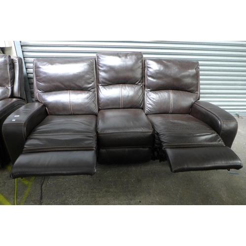 3123 - Man Wah Zach Leather 3 Seater Power Reclining 3 Seater Sofa  , Original RRP £749.99 + vat     (254-1... 