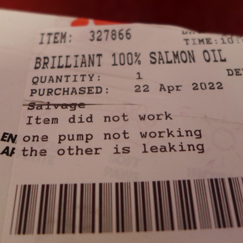 3177 - Brilliant 100% Salmon Oil For Pets  (254-320)   * This lot is subject to vat