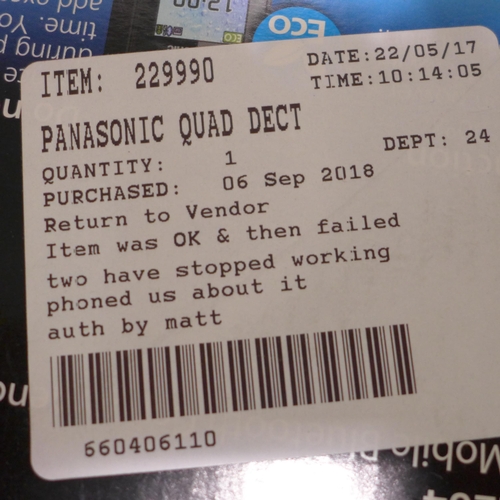 3195 - Panasonic Quad Dect Nuisance Block & Tam Phone System   (254-556)   * This lot is subject to vat