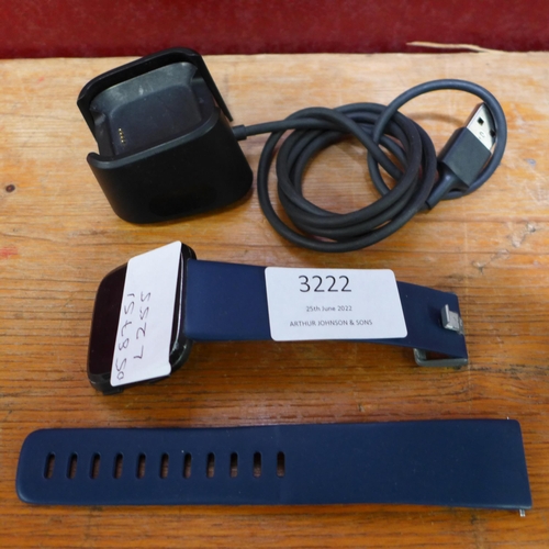 3222 - Fitbit Versa 3 Black , Original RRP £144.99 + vat         (255-8)  * This lot is subject to vat