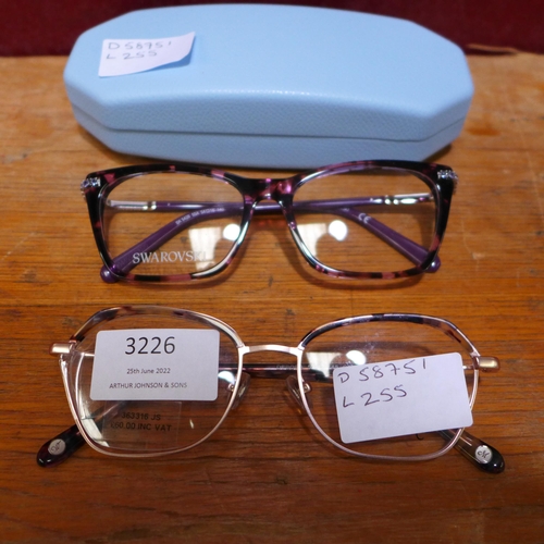 3226 - Willow Mae Debora 52X17 marble blue bur Glasses and Swarovski 5426/V 55A F/F   Glasses  (255-12,14) ... 