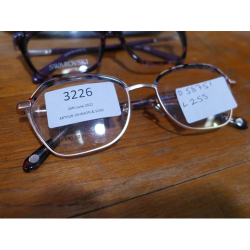 3226 - Willow Mae Debora 52X17 marble blue bur Glasses and Swarovski 5426/V 55A F/F   Glasses  (255-12,14) ... 