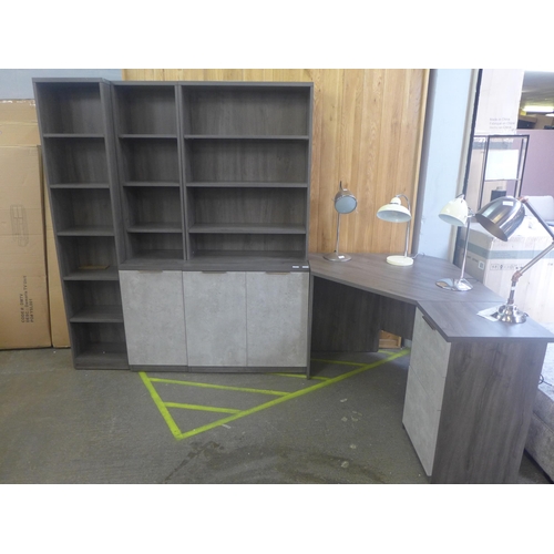 1549 - A Cardale corner desk unit set in smoked oak