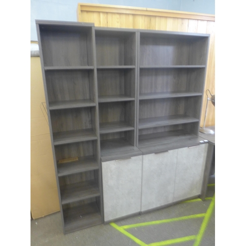 1549 - A Cardale corner desk unit set in smoked oak