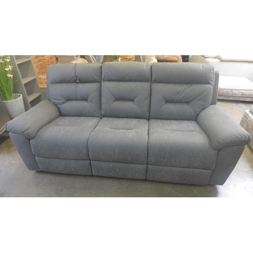 1557 - Kuka Fabric 3 Seat Sofa - power recliner, Original RRP £991.91 + vat (4113-5)  * This lot is subject... 