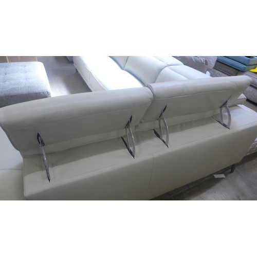 1562 - Cream Corner Leather 2Pc sectional sofa, Original RRP £2083.33+ vat (4113-10)  * This lot is subject... 