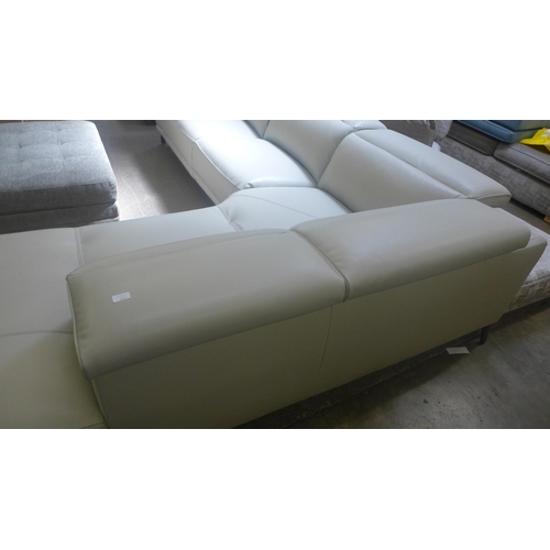 1562 - Cream Corner Leather 2Pc sectional sofa, Original RRP £2083.33+ vat (4113-10)  * This lot is subject... 