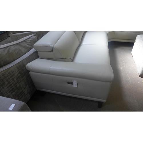 1562 - Cream Corner Leather 2Pc sectional sofa, Original RRP £2083.33+ vat (4113-10)  * This lot is subject... 