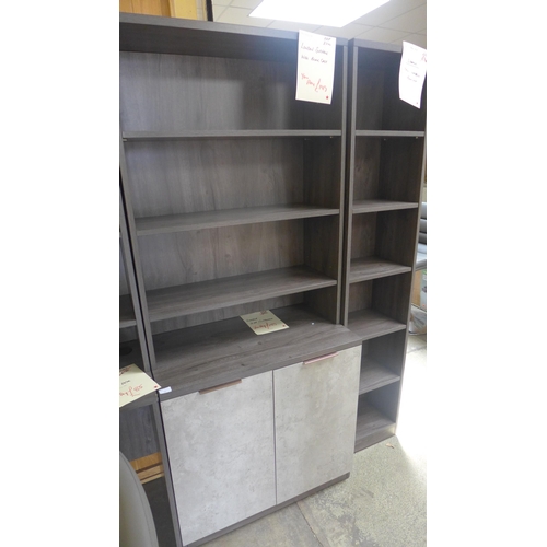 1578 - A Cardale bookcase/desk wall unit in smoked oak and a Stella office chair