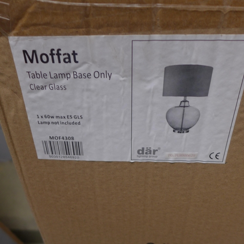 1712 - A Moffat clear glass table lamp base