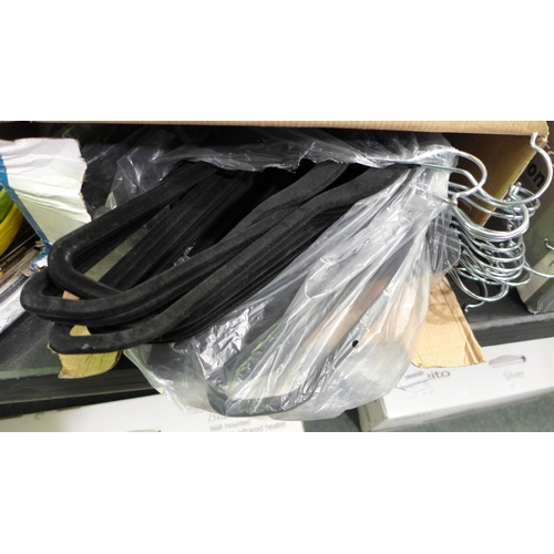 3412 - Flocked Hangers  - Black       (254-150)   * This lot is subject to vat