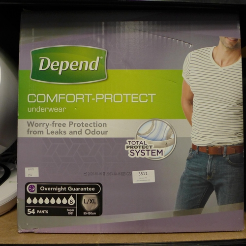 3511 - Depend Male Underwear (Size Large)       (254-362)   * This lot is subject to vat