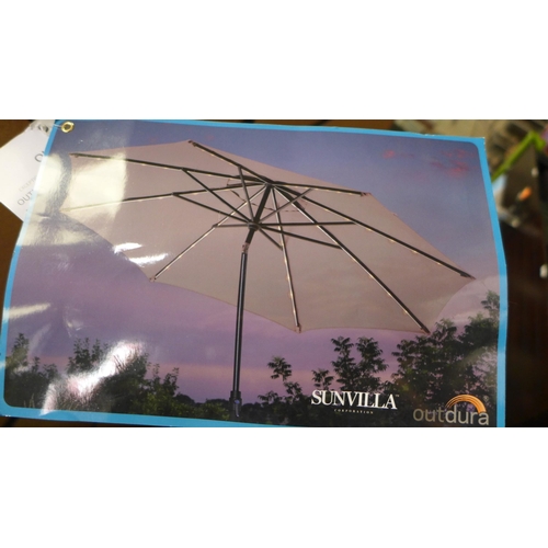 3531 - 10Ft Auto Tilt Umbrella  With Led Lights  , Original RRP £122.99 + vat   (254-47)   * This lot is su... 