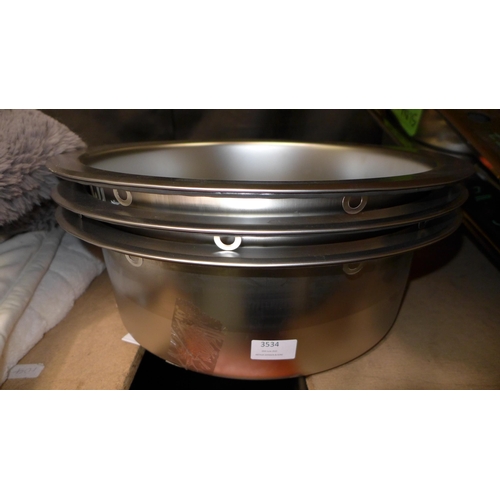 3534 - 3x 450mm Installation Round Stainless Steel Sink  Original RRP £25.00 inc VAT * This lot is subject ... 