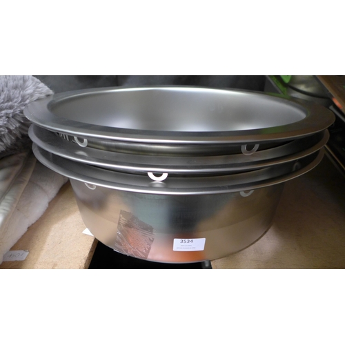 3534 - 3x 450mm Installation Round Stainless Steel Sink  Original RRP £25.00 inc VAT * This lot is subject ... 