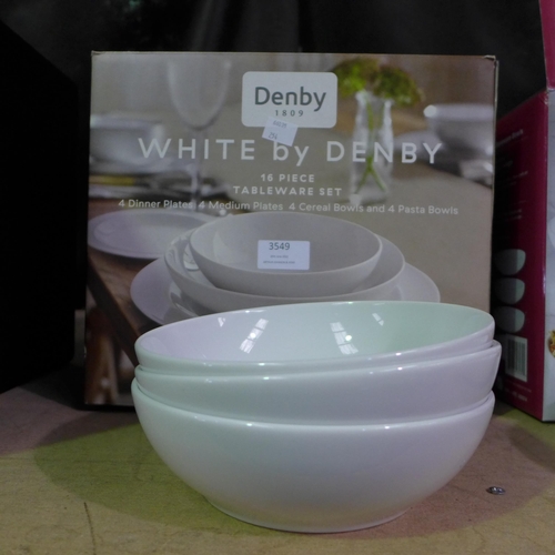 3549 - Denby White Porcelain Dinnerware    (254-233)   * This lot is subject to vat