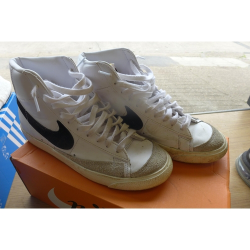 2218 - Boxed designer trainer job lot: Nike Air Jordan Hi-Tops size 6, Adidas EQT Support size 7, unused, N... 