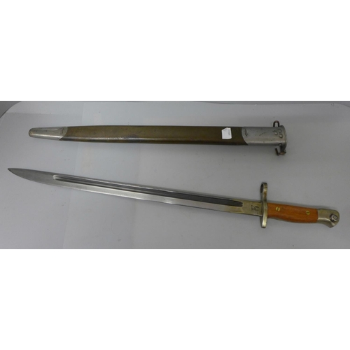 676 - A WWI US 1917 Pattern bayonet & scabbard