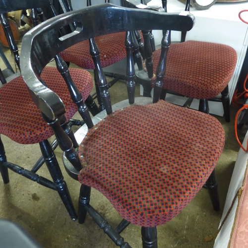 2389 - 4 Bar chairs, wood & fabric