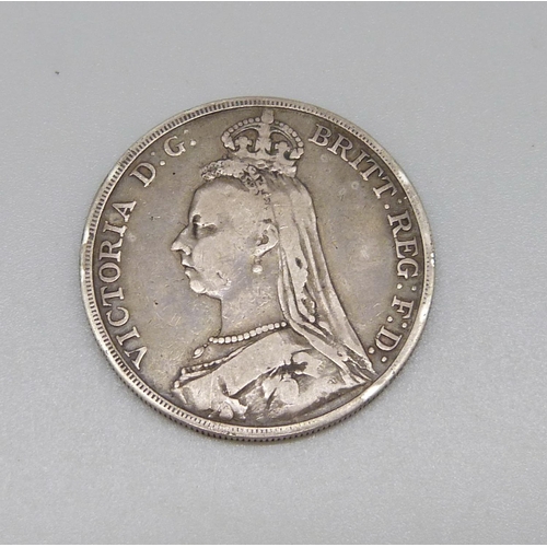 1052 - A Victorian 1888 silver crown