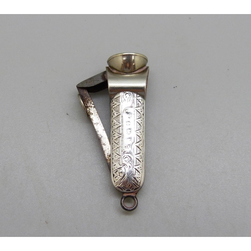 1062 - A silver mounted cigar cutter, Birmingham 1901